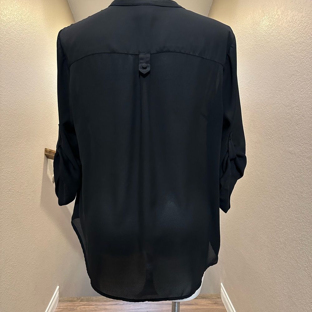 Torrid 2 Plus Woman’s Semi Sheer Black Blouse - Picture 4 of 6